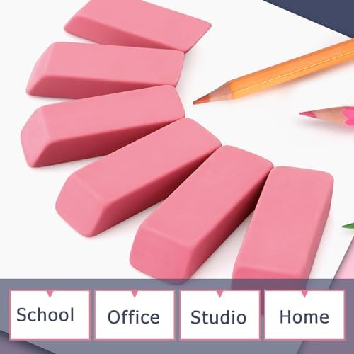 Tamaki Large Erasers, Pink, Pack of 6