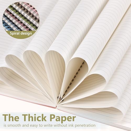 Fuutreo 6 Pack Spiral Notebook 10.5x7.45 Notebook,Earthy Tones,Grassland