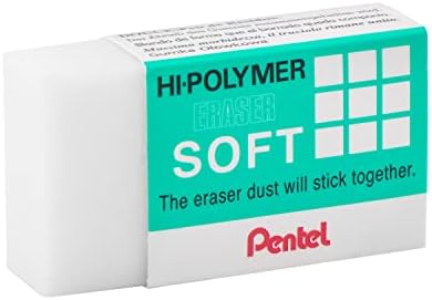 Pentel Hi-Polymer Soft Eraser, Pack of 6 (ZES08PF6)