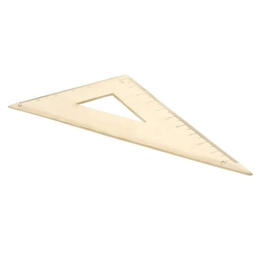 Utoolmart Triangle Ruler, 10cm / 3.9-inch Brass Right Angle Ruler, Protractor, Measuring Tool for Drafting Drawing Learning Math Geometry Ruler