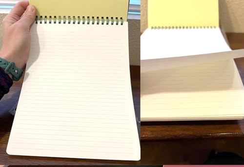 YIHUANYIFA 3pcs Steno Spiral Notebooks Top Bound 5.5x8.3inch 80 Sheet Steno Pads Thick Plastic Covers 8mm Ruled for Writing Notes in Lists, Office, Home (A5 3Pcs Ruled Dark)