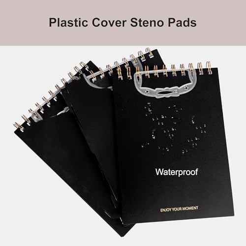 3 Pack Steno Pads Spiral 6 x 9 Inch,Top Bound Spiral Notebook College Ruled