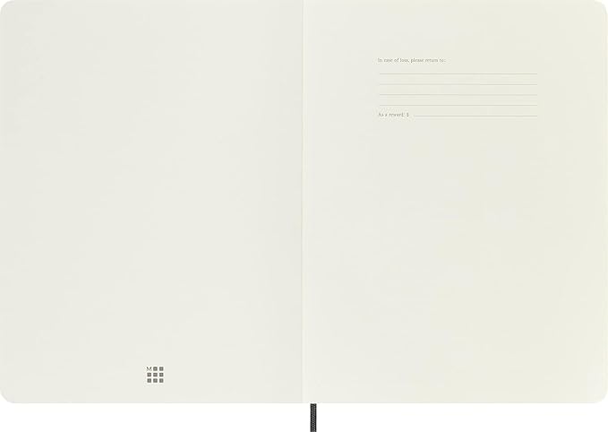 Moleskine Classic Notebook, Soft Cover, XL (7.5" x 9.5") Squared/Grid, Black, 192 Pages