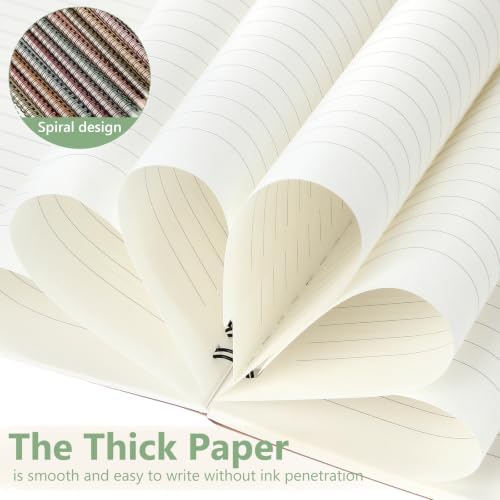 Fuutreo 12 Pcs Spiral Notebook for Work A5 8.3 x 5.7 Inch College Ruled Spiral Journal Notebook Kraft Cover Ruled Paper, 12 Color, 60 Sheets, 120 Pages for Office School(Bible Color, Classic)
