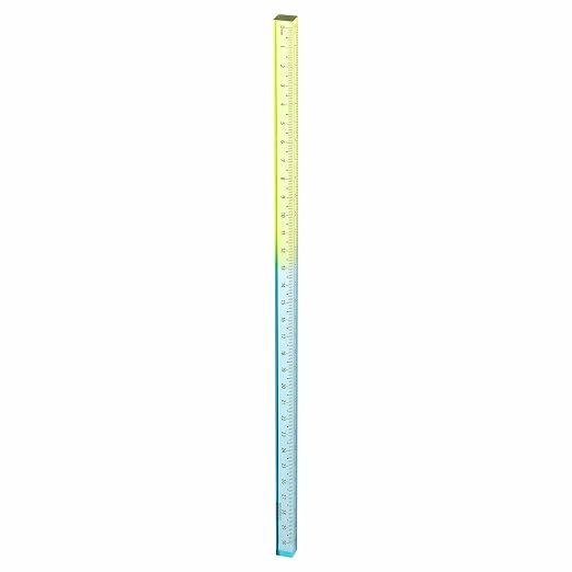 HARFINGTON Acrylic Clear Straight Rulers 30cm Metric Transparent Gradient Three-Dimensional Plastic Ruler Square Cube Measuring Tool for Classroom Office, Blue Yellow