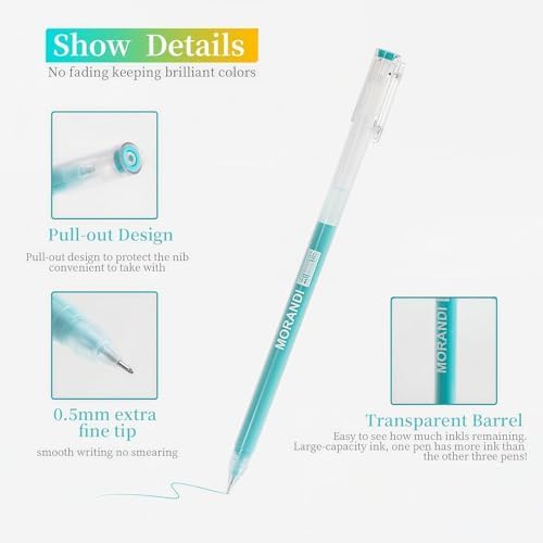 9 Colored Gel Pens Set, 0.6mm Fine Point for Black Paper & White Paper, Pens for Journaling, Adult Coloring Books, Bible, Drawing, Note Taking, Art & Journaling Supplies（Beautiful Tanned Skin）