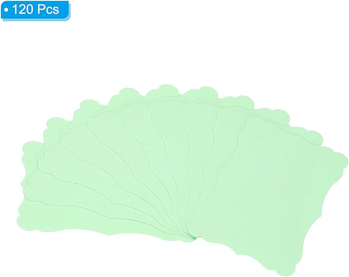 PATIKIL 3.7"x2.4" Blank Paper Business Cards, 120 Pack Small Index Flash Cards Words Message Note Card Mini Paper Tags Lace for DIY Gift, Light Green