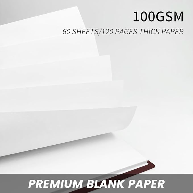 Notebook Spiral Notebook 8.5" x 11"-4 Pack Notebook 120 Pages 100 GSM Thick Blank Sketchbook Hardcover Journal for School (4 BLANK, Mult-color)
