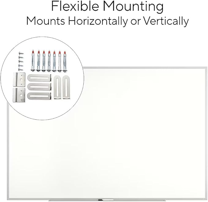 Staples TRU RED Melamine Dry Erase Board, Gray Frame, 6' x 4'