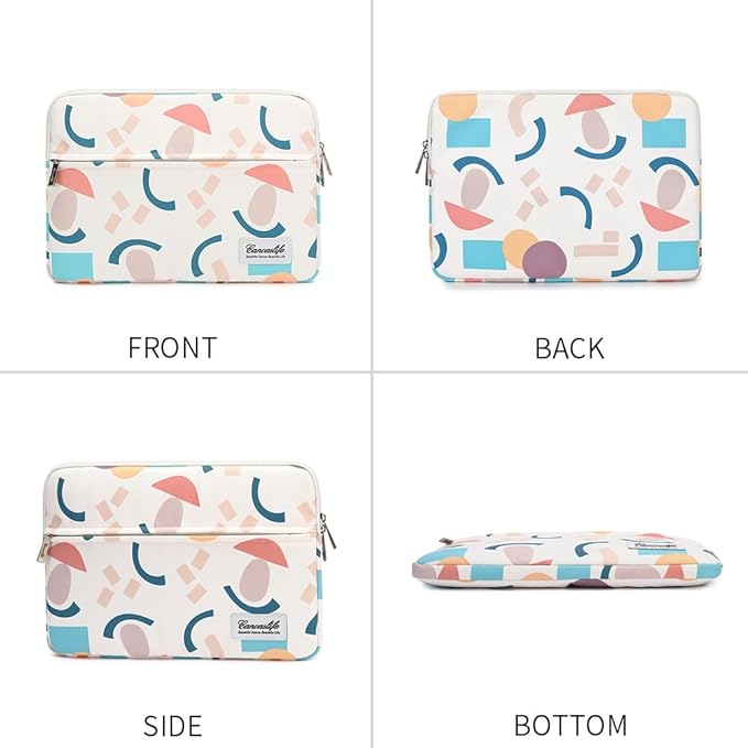 Canvaslife Waterproof Laptop Sleeve 15 Inch 15.6 Inch Laptop Bag Case with Front Pocket Garden Pattern