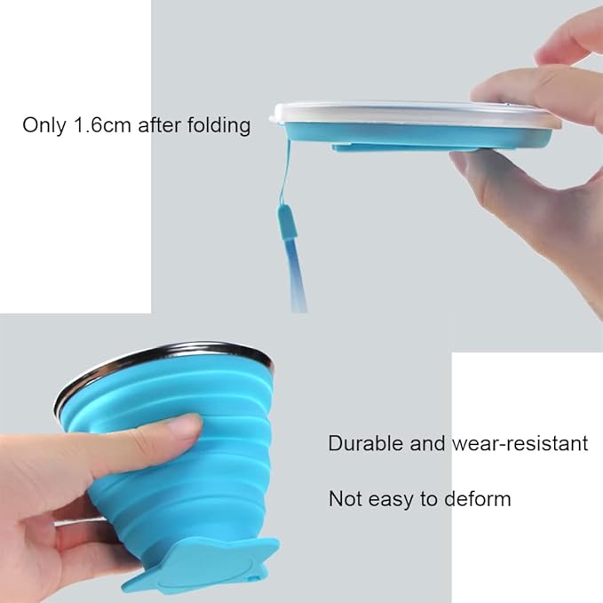 2 Pack Ultra Thin Portable Silicone Cups Space Saving Collapsible Travel Water Cup Reusable Cups for Camping Hiking Picnic Outdoor Activities Purple