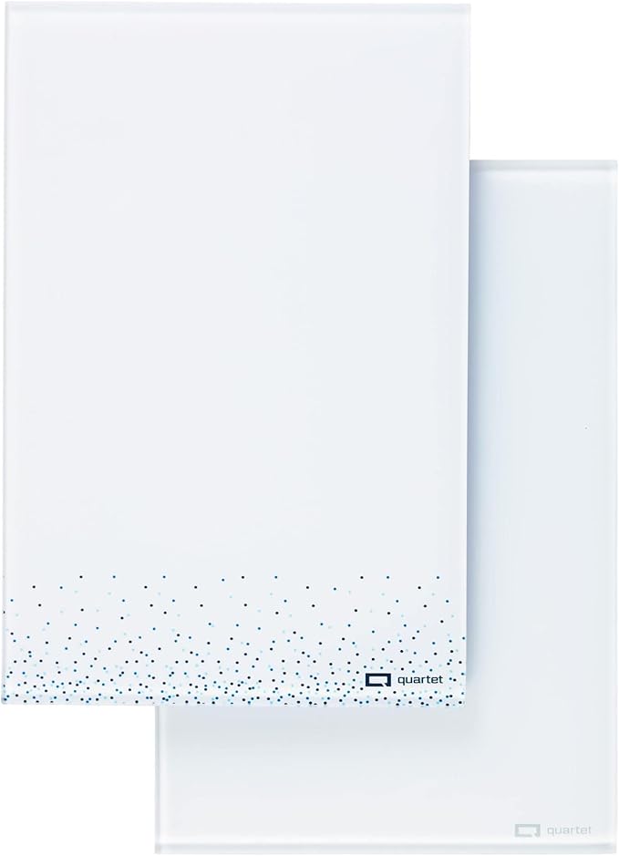 Quartet Glass Desktop Notepad, 9" x 6", Whiteboard, Dry Erase Surface, Dot/White, 2 Pack (GDP96D)
