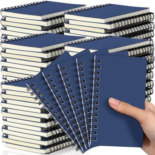 Jutom 100 Pcs Small Spiral Notebook Memo Pad 3x5, Dark Blue