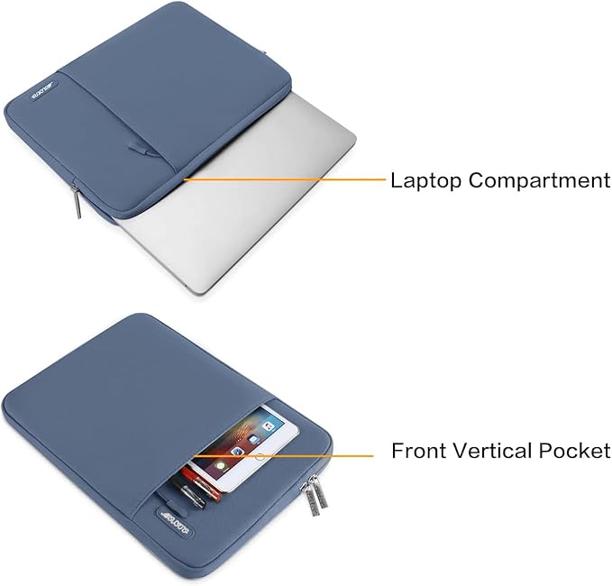 MOSISO Laptop Case 13 inch, Laptop Sleeve Compatible with MacBook Neo/Air/Pro 13 inch with A18/M5/M4/M3/M2/M1 Chip 2026-2016, Polyester Vertical Computer Sleeve Bag with Pocket, Steel Blue
