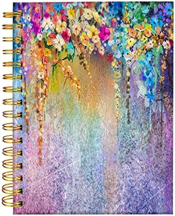 iampanda Spiral Journal Notebook,Strong Twin-Wire Binding with Premium Paper for Girl Women,60 Sheets A5 College Ruled Notebook/Journal,Perfect for School Office Home Gifts,Watercolor Ivy Flower