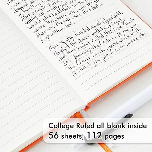 feela Pocket Notebook Journals, Mini Cute Small Hardcover College Ruled Notepad Office School Supplies, with 3 Black Pens, 3.5”x 5.5”, 3 Pack, A6, Solid Colors, Yellow, Orange, Emerald
