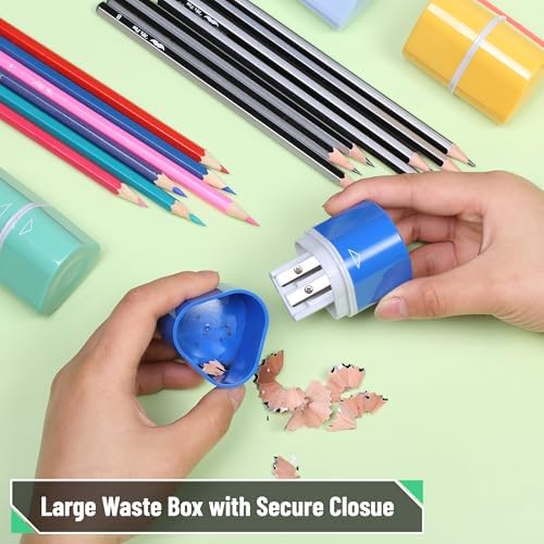 Mr. Pen- Pencil Sharpeners Manual, 6 Pack, 3 Holes, Colorful