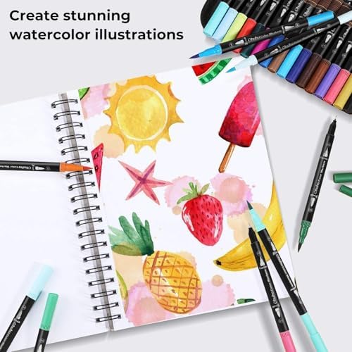 Ohuhu Adult Coloring Book Markers 120 Color Dual Tip Water-Based-Maui-Black