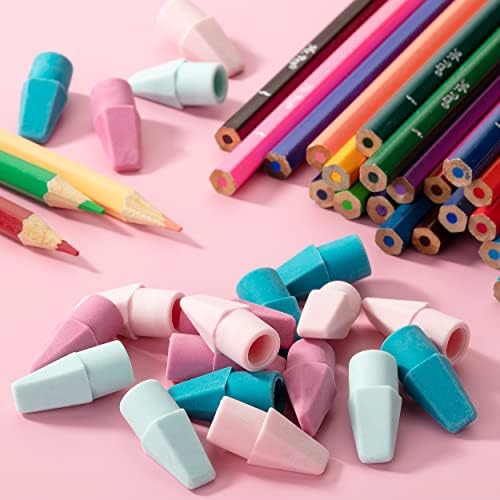 Mr. Pen- Pencil Erasers Toppers, 240 Pack, Muted Pastel Colors