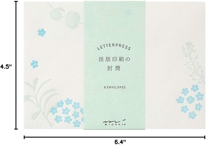 Midori Envelope Typography Scattered Floral Pattern 20560006