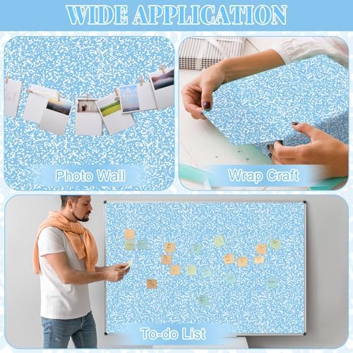 Blue Composition Bulletin Board Roll Non-Woven Fabric Poster 15.7" x 12ft