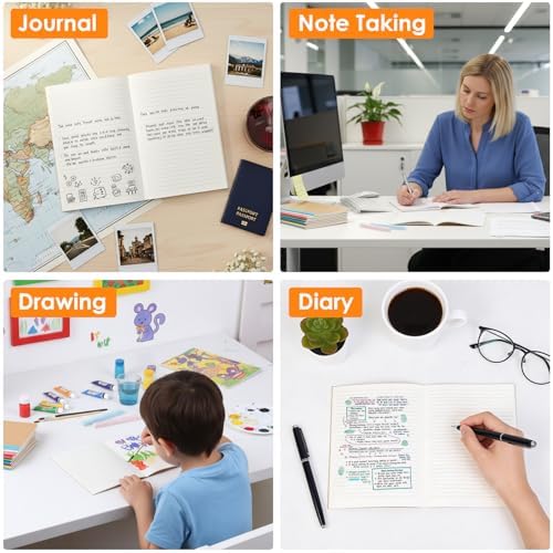 LABUK 10pcs A5 Composition Notebook Journals Bulk, Kraft Lined Notebooks, 10 Colors 60 Pages for Journaling, Writing, School, Office, Kids Gift