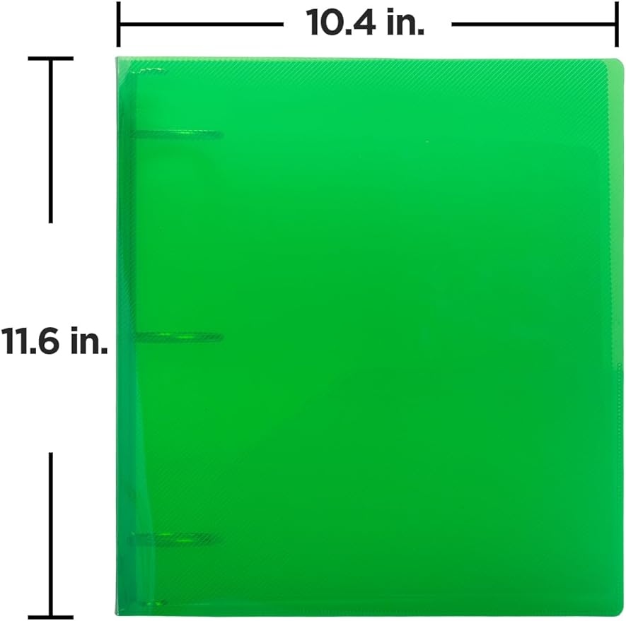 JAM PAPER Plastic 2 inch Binder - Green 3 Ring Binder - Sold Individually