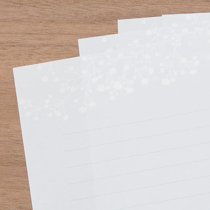 Midori 86508006 Letter Set Foil Stamped Envelopes, Haze Grass Pattern