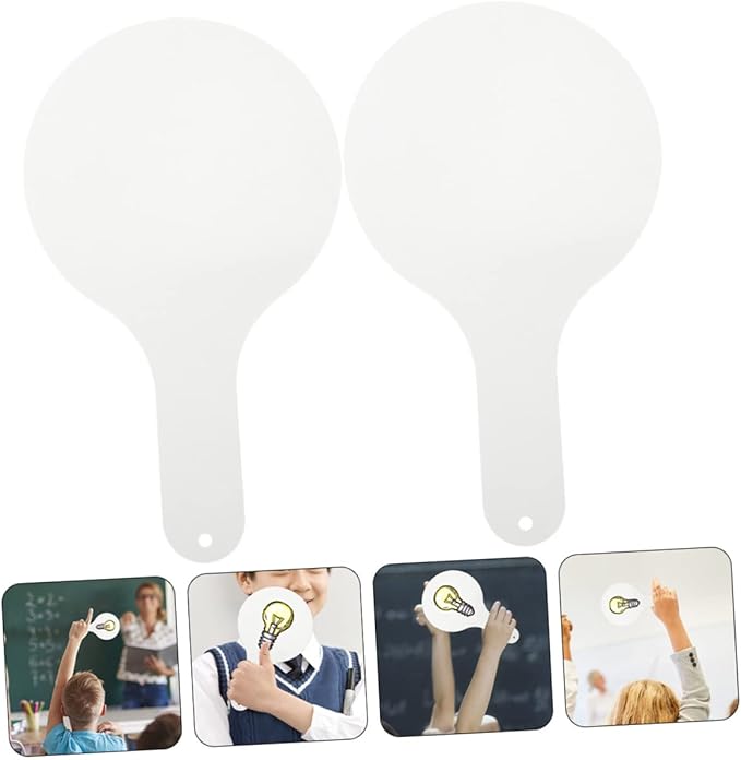 2Pcs Double-Sided Handheld Whiteboard Portable Dry Erase Paddle for Boys and Girls Classroom Answer Board Safe and Easy to Clean Writing Surface