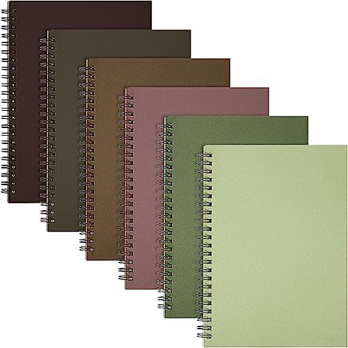 Fuutreo 6 Pack Spiral Notebook 10.5x7.45 Notebook,Fresh,Morandi