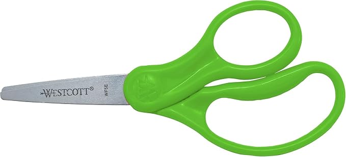 Westcott Right & Left-Handed Scissors For Kids - Back to School Essentials, Classroom Must Haves, Art Supplies - 5-Inch Pointed Safety Scissors - Assorted Colors - 6 Pack (16455)