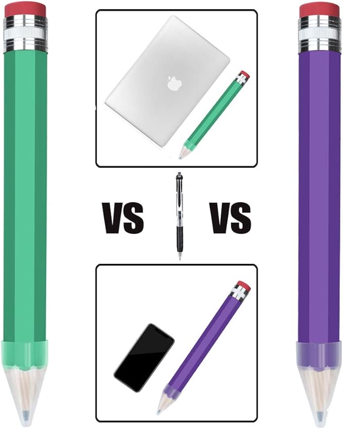 Giant Pencil, 14 Inch Big Jumbo Pencils, Funny Oversized Huge Comically Large Pencil with Cap for Prop/Gifts/Decor(Green)