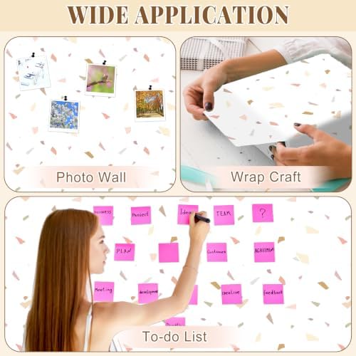 Boho Terrazzo Bulletin Board Roll Non-Woven Fabric Poster 15.7" x40ft