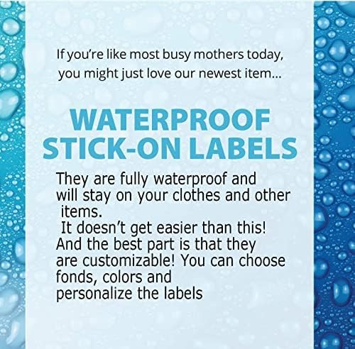 Personalized Name Labels for Kids – 60 Waterproof Peel-and-Stick Labels for Clothes, Lunch Boxes, Water Bottles, Laundry Bags – Durable, Dishwasher & Microwave Safe, Perfect for Camp, Daycare, School