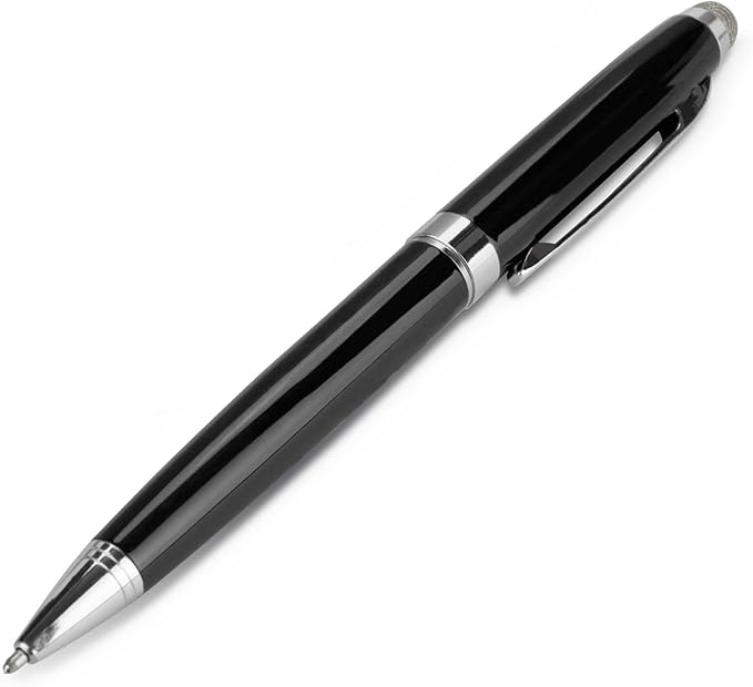 BoxWave Stylus Pen Compatible with Boogie Board Blackboard Smart Scan Reusable Notebook - EverTouch Meritus Capacitive Styra, Capacitive Stylus with Rollerball Pen - Jet Black