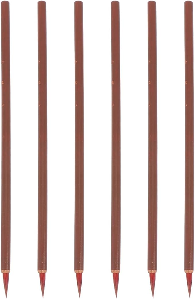 6Pcs Chinese Calligraphy Painting Brushes Multi-function Writing Pens for Beginners Sturdy Handles Fine Detail Traditional Sumi Ink Drawing Art Tools