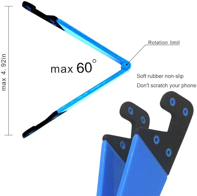 Portable Cell Phone Stand for Desk, Foldable Pocket Travel Mobile Phone Holder, Upgrade Universal V Smartphone Kickstand Mount Compatible with iPhone IPads Tablet Kindle Android, Pack of 3