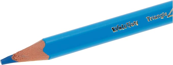 BIC Kids Evolution Triangle Coloured Pencils, Ideal for Small Kids 2 Years and Up, Extra Resistant, 12 Pack