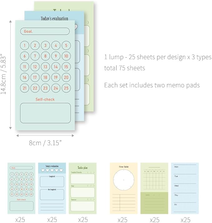 Monolike Triple Memopad Today's Record 2P B Set
