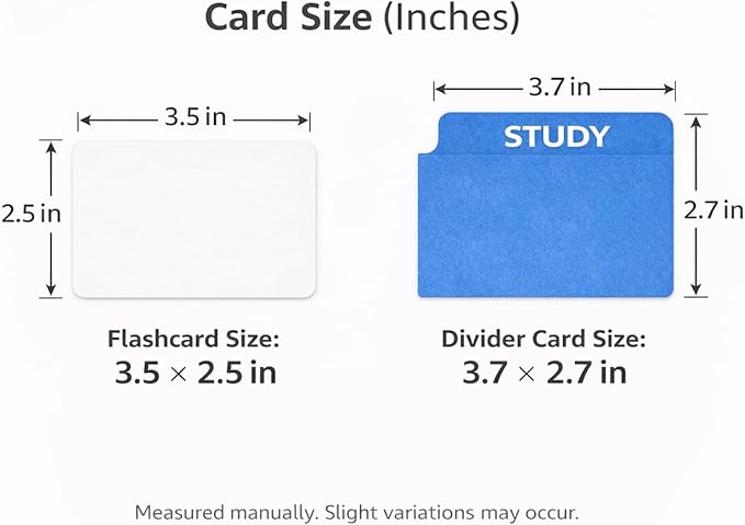 500-Page Study Flashcards with Tabs, 5-Section Color-Coded Study Card Organizer with Dividers & Metal Rings for Students, Self-Study and Exam Preparation