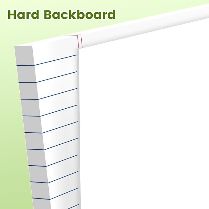2-Pack 8.5x11 Inch College Ruled Note Pads - 50 Sheets per Pad White Notepad, Narrow Ruled Legal Pads for School, Office, and Home - Thick, Leak-Resistant Paper for Clean Writing, Pads of Paper