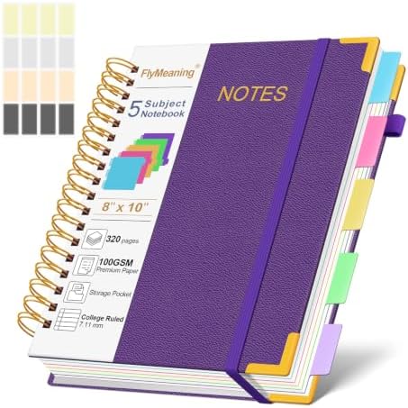 Hardcover Spiral Notebook Journal with Removable Dividers Tabs