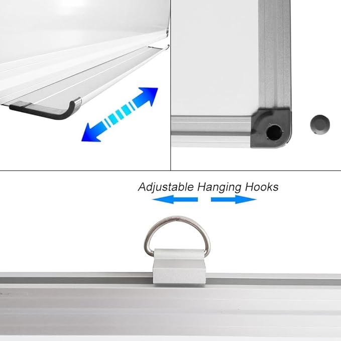 XIWODE 72"x36" Large Presentation Whiteboard, Magnetic Dry Erase Board Aluminum Frame Wall-Mounted with Long Pen Tray for Office Conference School