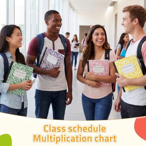 Fainne 100 Pack College Ruled Composition Notebooks Bulk B5,Multicolor