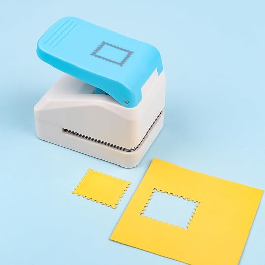 Stamp Puncher, Stamp Shaped Hole Punch,1.1x0.9inch Rectangle Postage Stamps Craft Punch, Stamps Cutter Hole Punches, Journaling Supplies Punchers, Paper Punches for DIY Scrapbooking Card Making