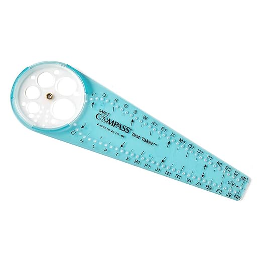 hand2mind Safe-T Math Compass, 10 in. Blue Compass, Compass for Geometry, Compass Drawing Tool, Dysgraphia Tools for Kids, Circle Drawing Tool, Compass Set, Math Classroom Supplies (Set of 12)
