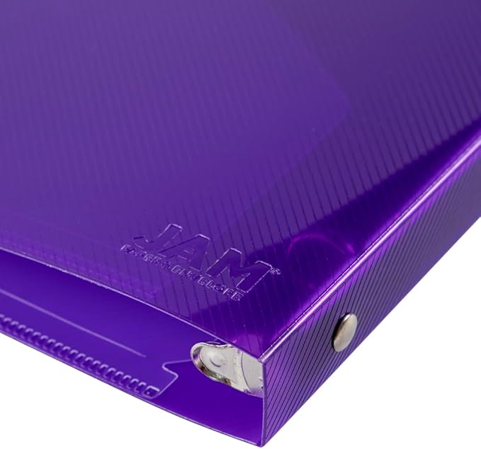 JAM PAPER Plastic 0.5 inch Binder - Purple 3 Ring Binder - Sold Individually