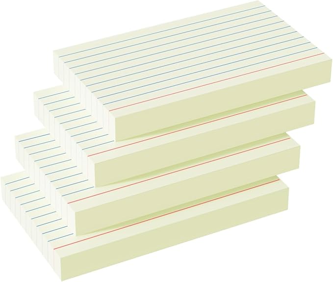 YIZUUN Cream Index Cards 3x5, 200 Pack, Ruled Index Cards, Flash Cards for Studying, Heavy Note Cards for Office, Home and School, 4 Packs of 50