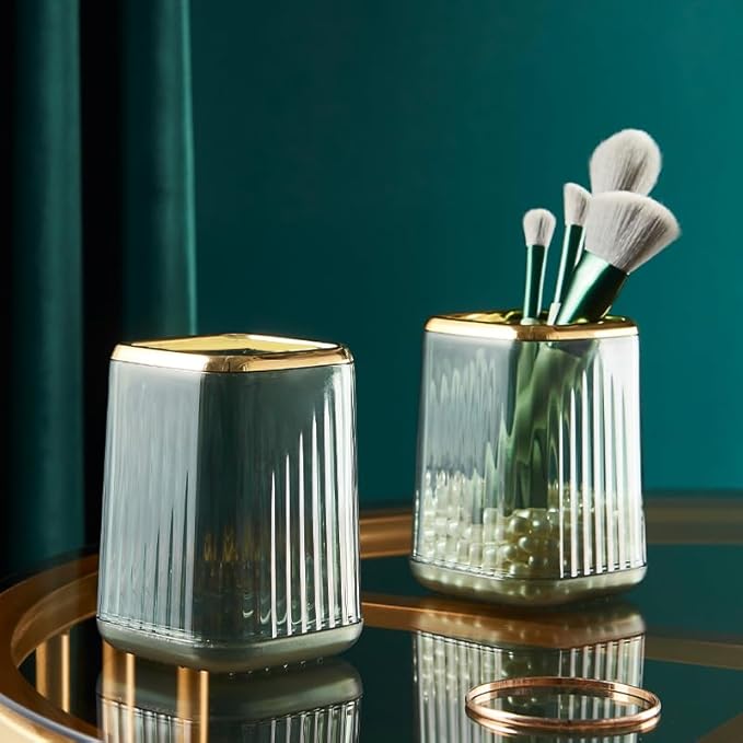 Pen Holder for Desk,Plastic Pencil Holder,Makeup Brushes Cup, Green Pen Pencil Organizer Desktop Supplies and Desk Accessories for Women, Pen Cup Pencil Caddy for Office Home Art Supply