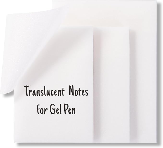 Gel Pen Friendly Multi-Size Transparent Sticky Notes - Translucent Matte Clear Pads for Bibles & Books, 3x2/3x3/3x4 in, 3 Pads 150 Sheets, Quick Dry Smudge-Free Tabs